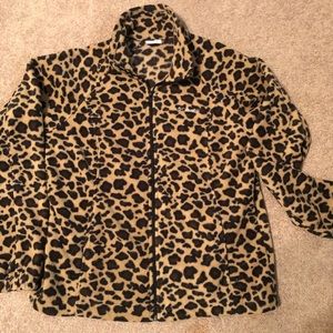 Womens Columbia Fleece Jacket XL leopard/cheetah